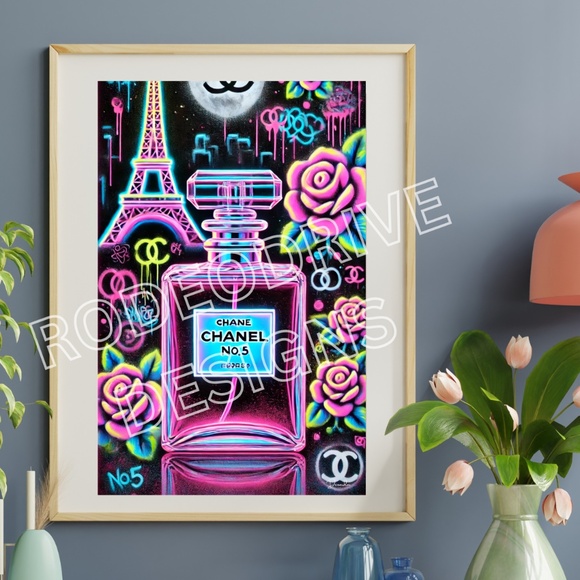 Chanel No.5 Art Print 11x17 Chanel Art signed by the Artist Denardai One of Kind - Picture 1 of 2